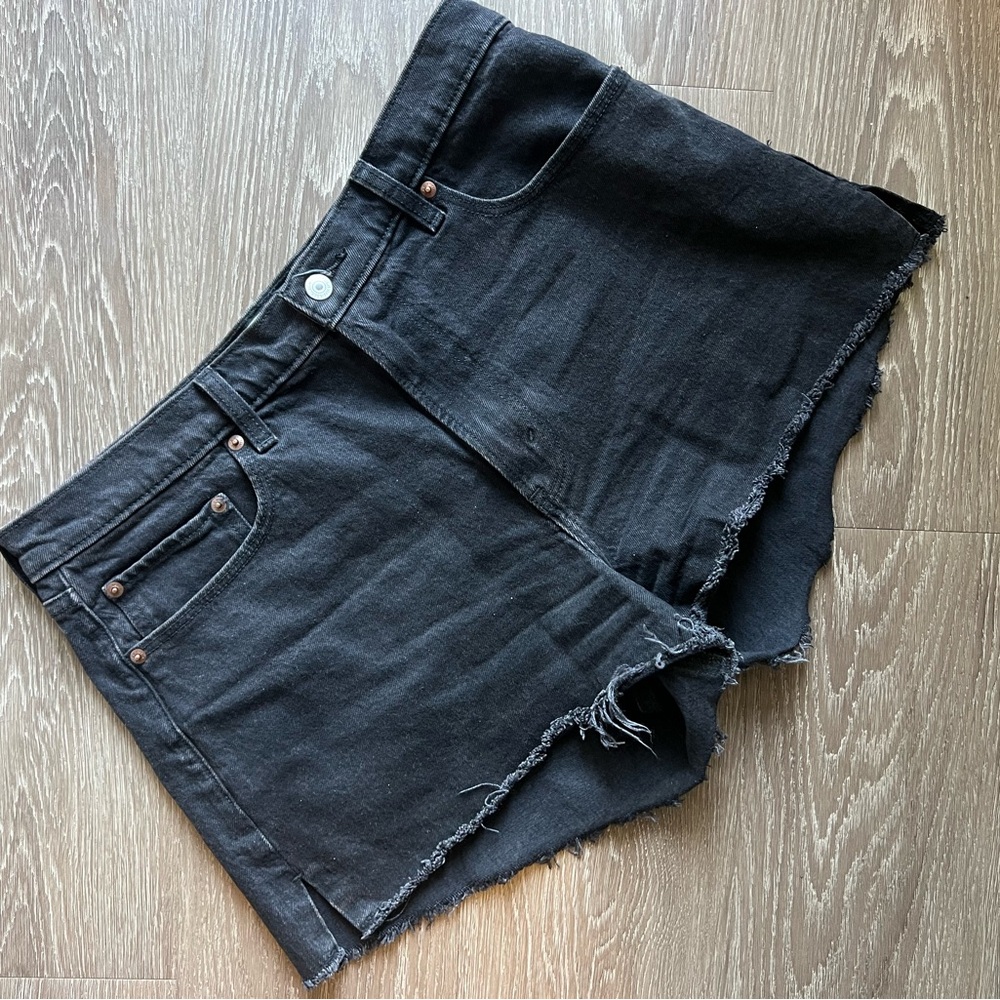 abercrombie & fitch the mom jean shorts high rise curve love